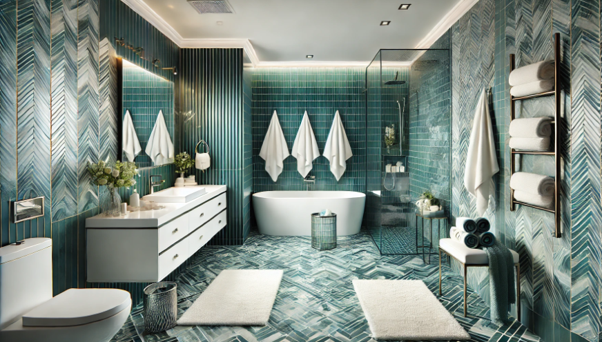 To complete your sea green bathroom transformation, accessorize with crisp white towels, plush bath mats, and sleek, metallic fixtures.
