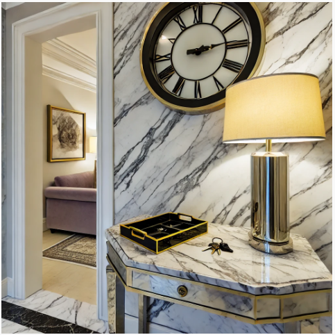 luxurious entryway featuring a marble floor